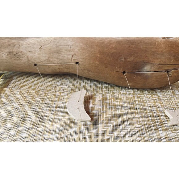 Owls Wind Chimes Driftwood Rustic Cabin Decor w/ Painted Ceramic Figs Handmade - Picture 9 of 9